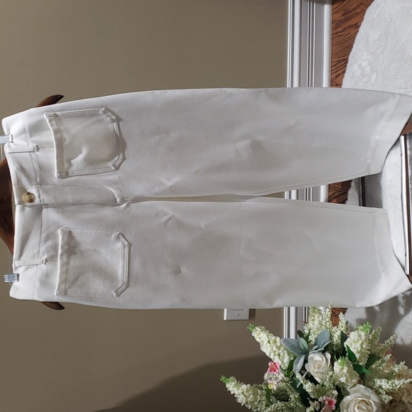 Nwt JNY size 10 white wide legs strechy pants - Picture 2 of 11